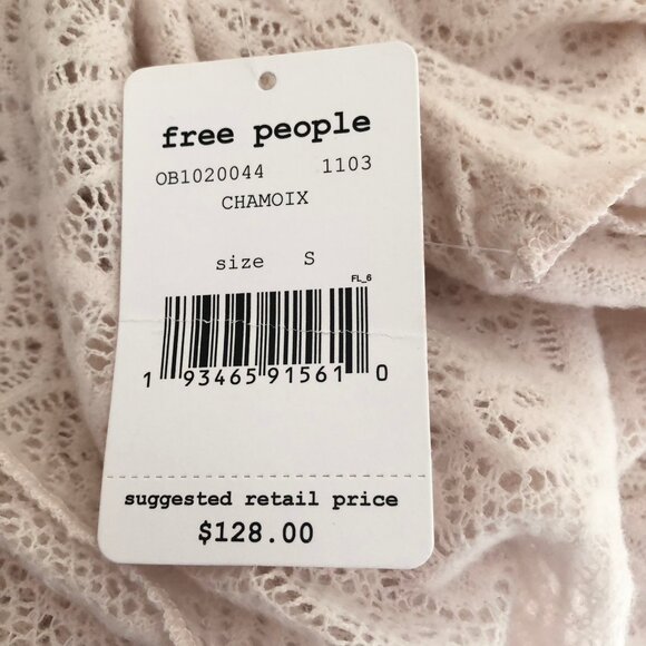 Free People "Coffee In The Morning" Chamoix Lace Tunic Top Size S - Picture 12 of 12